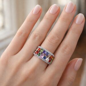🌈 Multicolor Gemstone Statement Ring | Size 6 🌈